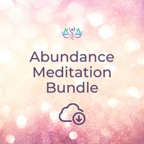 Abundance meditation bundle cover displaying download symbol